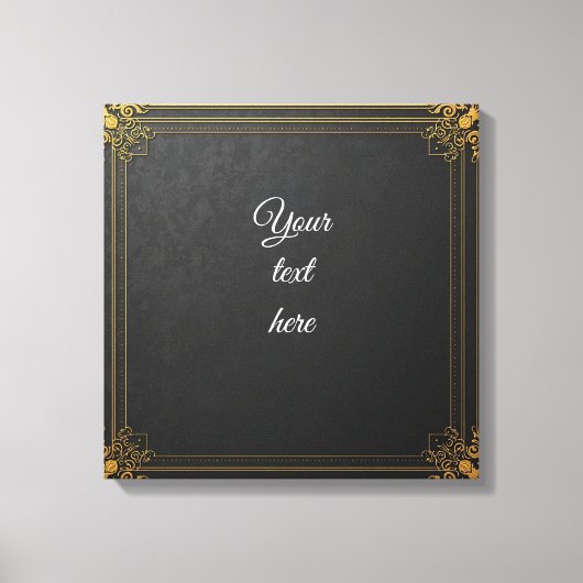 Individuelle Ereignissignierung - Verzierte Gold F Leinwanddruck (Vorderseite)