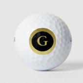 Individuelle Erstklassigkeit Elegante Black & Gold Golfball (Vorderseite)
