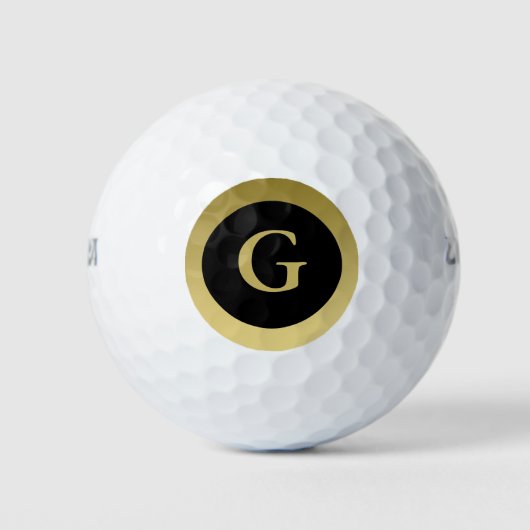 Individuelle Erstklassigkeit Elegante Black & Gold Golfball (Vorderseite)