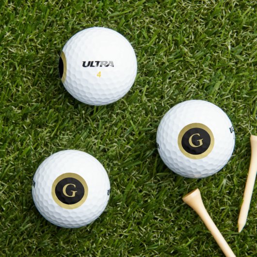 Individuelle Erstklassigkeit Elegante Black & Gold Golfball (Insitu Gras)