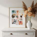 Individuelle Familie & Haustiere Foto Collage Pet<br><div class="desc">Unser modernes und minimales Foto Collage Poster ist perfekt, um Ihre speziellen Erinnerungen für Familien und Begleiter Foto anzuzeigen. Das Design verfügt über ein 9-Quadrat-Rasterlayout mit 3 Quadraten, um Ihre eigenen speziellen Foto-Erinnerungen anzeigen zu können. Die minimalistische, saubere und weiße Gestaltung fügt sich perfekt in die Gestaltung der Zimmer ein....</div>