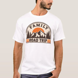 Individuelle Familien-Roadtrip-Berg-Sonnenuntergan T-Shirt