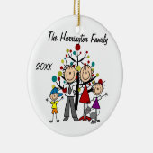 Individuelle Familieneltern, Mädchen, Junge, Katze Keramikornament (Rechts)