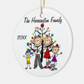 Individuelle Familieneltern, Mädchen, Junge, Katze Keramikornament (Links)