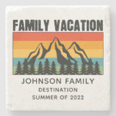 Individuelle Familienferien Berge Wandern Camping Steinuntersetzer (Vorderseite)