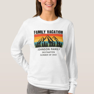 Individuelle Familienferien Berge Wandern Camping T-Shirt