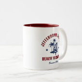Individuelle Familienferien Retro Beach Urlaub Rei Zweifarbige Tasse (VorderseiteRechts)
