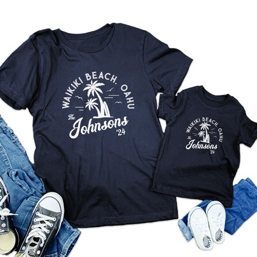 Individuelle Familienferien Sommerstrand Gruppenre T-Shirt