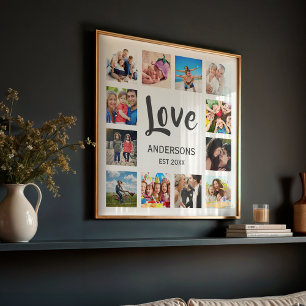 Individuelle Familienfoto-Collage Personalisiert W Poster