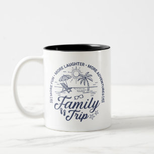 Individuelle Familienreise Gruppe Matching Beach V Zweifarbige Tasse