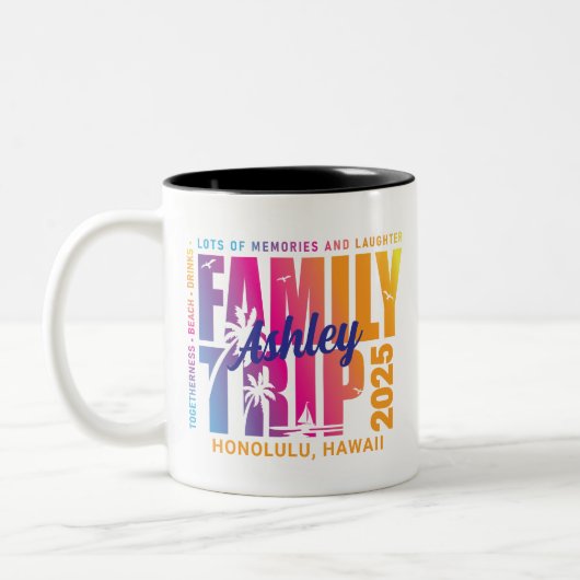 Individuelle Familienreise Matching Group Urlaub Zweifarbige Tasse (Links)
