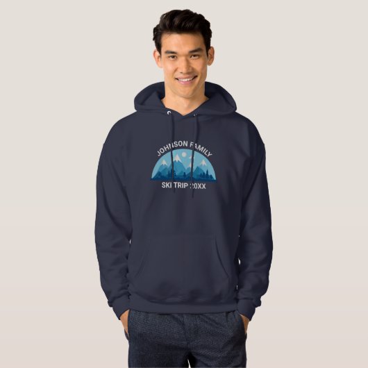 Individuelle Familienskifahrt Winterurlaub Skifahr Hoodie (Vorne ganz)