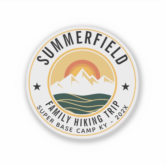 Individuelle Familienwanderung Moderne Aufkleber (Vorderseite)