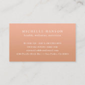 Individuelle Farbe Moderner Wellness Coach für Bäu Visitenkarte (Rückseite)