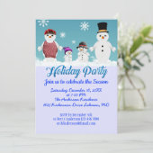 Individuelle Feier Feier Feier Schnee Familie Einladung (Stehend Vorderseite)