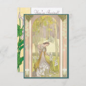 Individuelle Feminine Art-Déco-Einladung Einladung (Vorne/Hinten)