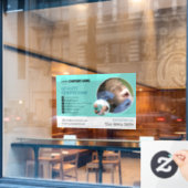 Individuelle Fensterklammern für das Zahnarztgesch Fensteraufkleber (Café-Fenster)