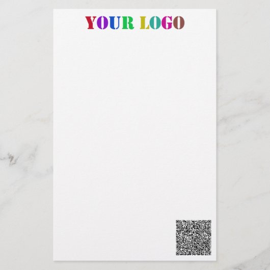Individuelle Firmenlogo- und QR-Code-Papierwaren Briefpapier (Vorderseite)
