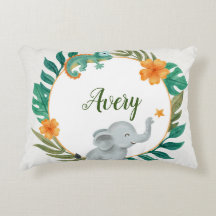 Individuelle Floral Baby Animals Accent Pillow