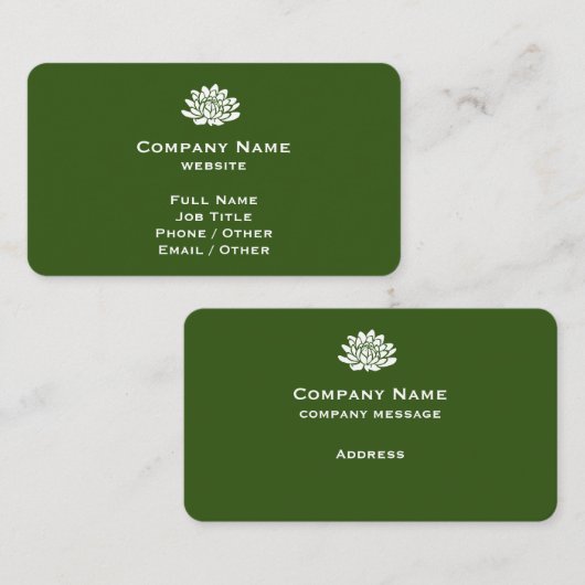 Individuelle Forest Green Business Card Visitenkarte (Vorne/Hinten)