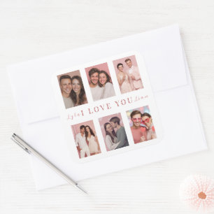 Individuelle Foto-Collage-Aufkleber als Geschenk z Quadratischer Aufkleber