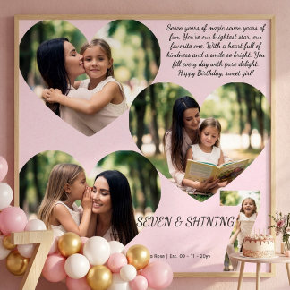 Individuelle Foto-Collage zum 7. Geburtstag Poster