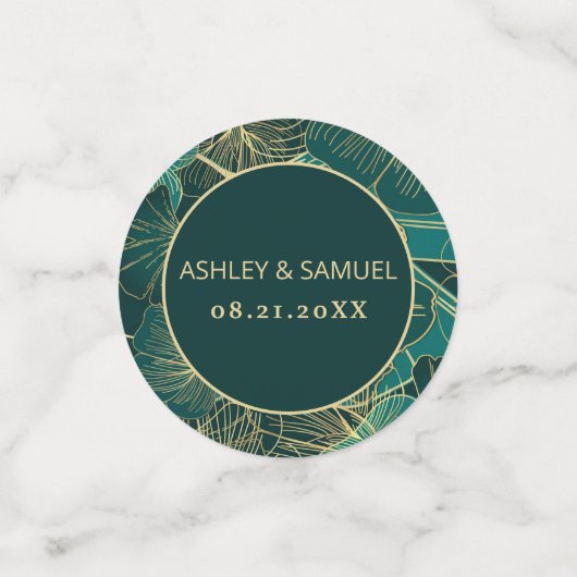 Individuelle Foto Golden Blätter Konfetti (Klein Vorderseite)