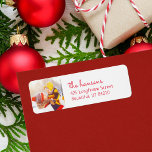 Individuelle Foto Holiday Rücksendeadressen-Aufkle<br><div class="desc">Moderne Rücksendeadressen-Aufkleber mit eigenem familiärem Foto. Personalisieren Sie es mit Ihrem Familiennamen und Ihrer Rücksendeadresse. Klicken Sie auf Anpassen,  um ein Foto hinzuzufügen,  die Hintergrundfarbe zu ändern oder die Textfarben und Schriftart zu bearbeiten,  um ein einzigartiges Design zu erstellen.</div>