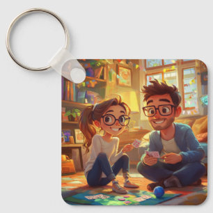 Individuelle Foto- und Jahreszeitenpaare Schlüsselanhänger