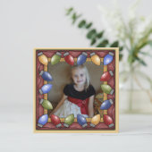 Individuelle Foto Weihnachtsbeleuchtung Weihnachts Feiertagskarte (Stehend Vorderseite)