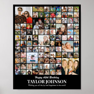 Individuelle Fotocollage 100 Bilder 8x10 16x20 24x Poster
