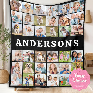 Individuelle Fotocollage 36 Personalisierte modern Sherpadecke