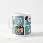 Individuelle Fotocollage für Papa Geschenk Grün Kaffeetasse (Vorderseite Links)