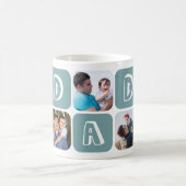 Individuelle Fotocollage für Papa Geschenk Grün Kaffeetasse (Mittel)