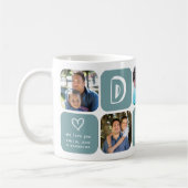 Individuelle Fotocollage für Papa Geschenk Grün Kaffeetasse (Links)