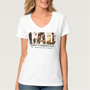 Individuelle Fotocollage-Karte zum Vatertag T-Shirt
