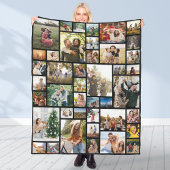Individuelle Fotocollage mit 42 Fotos Fleecedecke