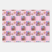 Individuelle Fotocollage Moderne Retro 3er Set Geschenkpapier Set (Vorderseite)