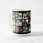 Individuelle Fotocollage-Monogramm personalisiert Kaffeetasse (Vorderseite Links)