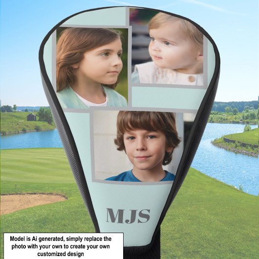Individuelle Fotocollage-Monogramm-Personalisierun Golf Headcover