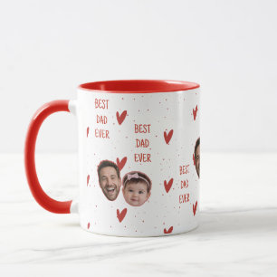 Individuelle Fototasse mit Herz-Muster zum Vaterta Tasse