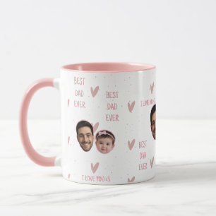 Individuelle Fototasse mit Herz-Muster zum Vaterta Tasse