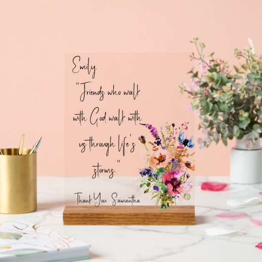 Individuelle Freundschaftsnachricht Acrylschild (Hochzeit)