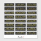 Individuelle Gäste aus schwarzem Gold wählen elega Aufkleber (Blatt)