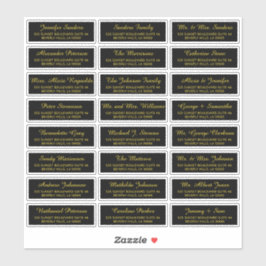 Individuelle Gäste aus schwarzem Gold wählen elega Aufkleber