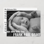 Individuelle Geburtsankündigung 2 Ankündigungspostkarte (Vorne/Hinten)