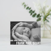 Individuelle Geburtsankündigung 2 Ankündigungspostkarte (Stehend Vorderseite)