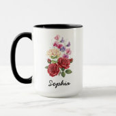Individuelle Geburtsblume Juni - Personalisierter Tasse (Links)