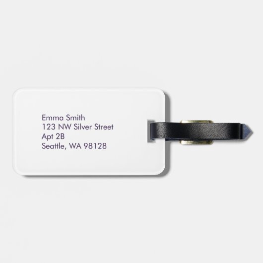 Individuelle Gepäckmarke - Floral Travel ID Gepäckanhänger (Rückseite horizontal)