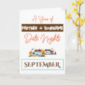 Individuelle Geschenkkarte für einen Septemberaben Karte (Gelbe Blume)